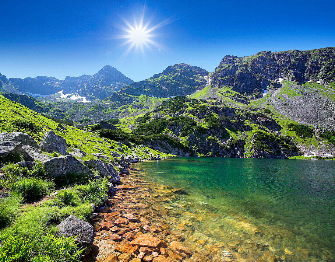 Green Pond in Gasienicowa Valley, Tatra Mountains, Poland