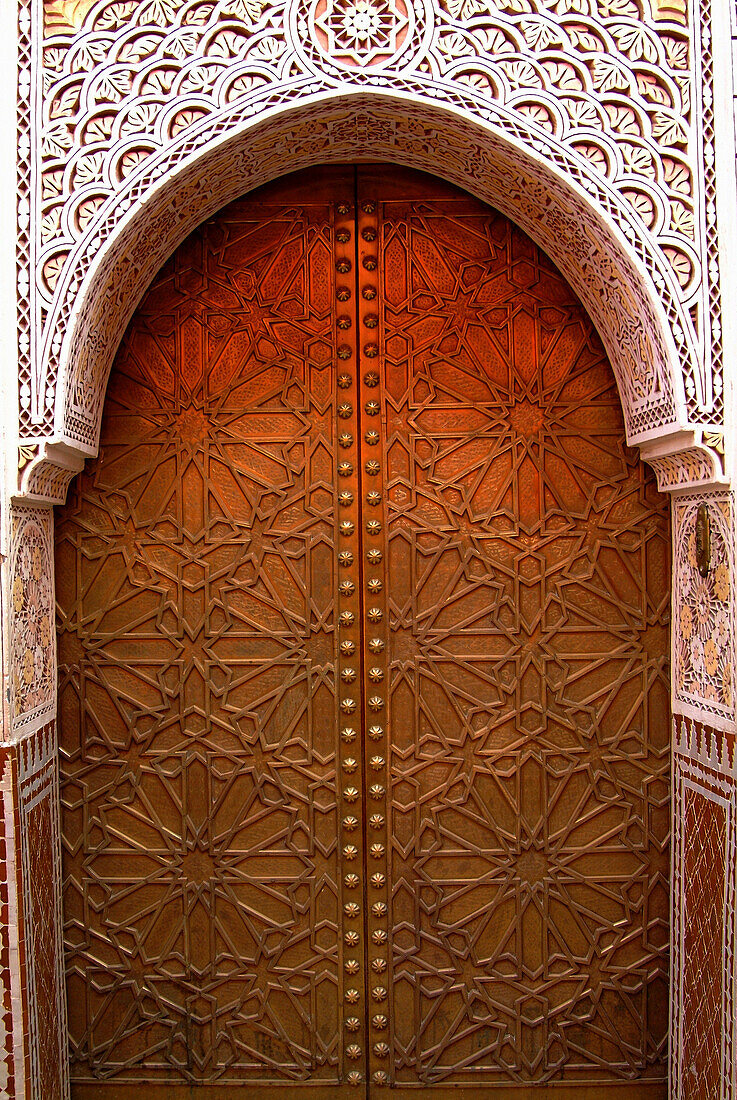 Close up of traditional doors, Marrakesh, Morocco