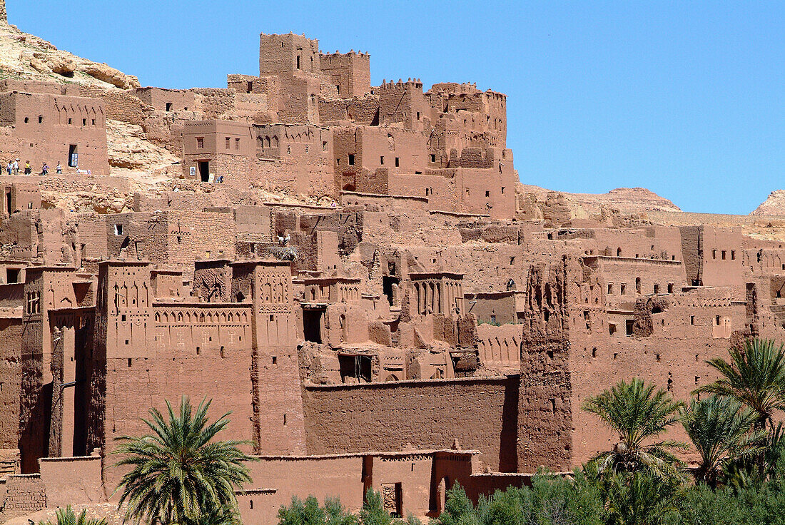 Detailed view of the kasbah, Ait Benhaddou, Atlas Mountains, Morocco
