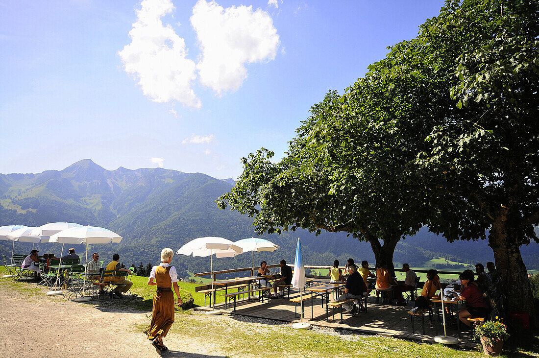 Biergarden, Schleching, Chiemgau, Bavaria, Germany