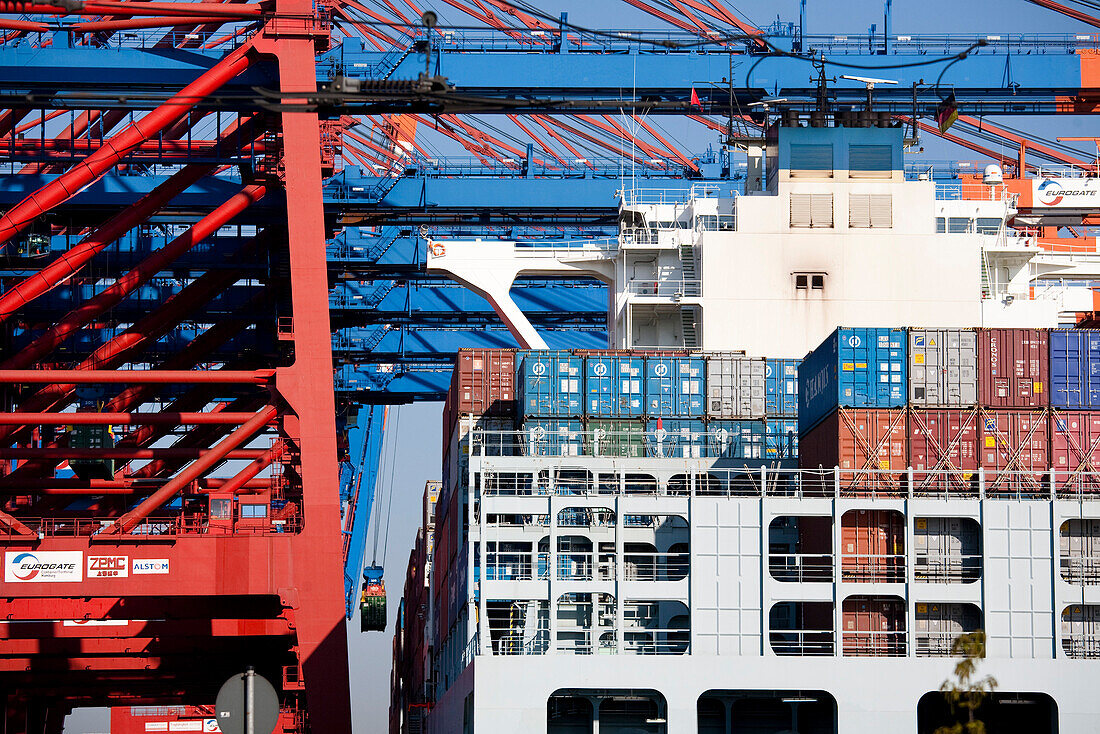 Containerbrücke, Hamburger Hafen, Deutschland