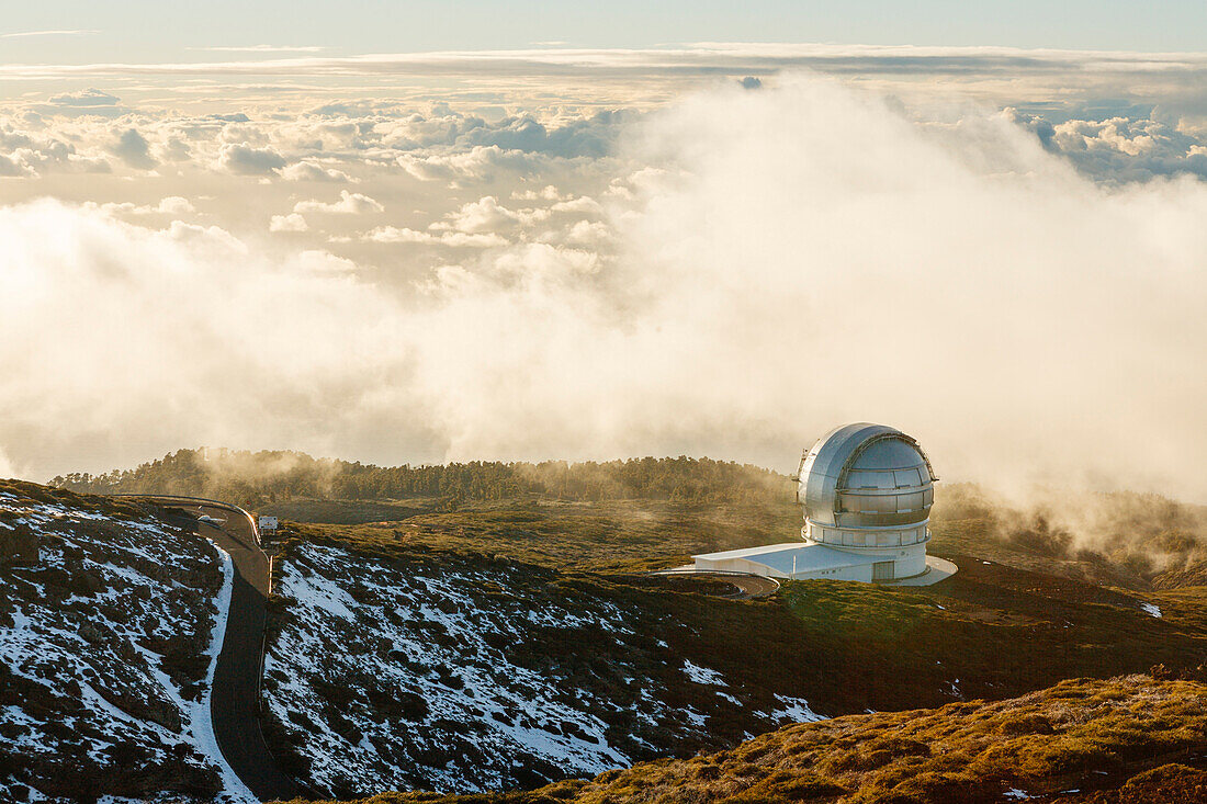 Gran Telescopio Canarias, GranTeCan, GTC, größtes Spiegelteleskop der Welt, Observatorio Astrofisico, Astronomie, Astrophysik, Observatorium, Kuppel, Roque de los Muchachos, Caldera de Taburiente, Caldera de Taburiente,  UNESCO Biosphärenreservat, La Palm