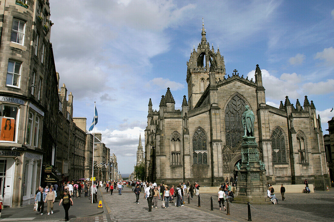 Royal Mile,  St. Giles Cathedral,  Edinburgh,  Scotland,  Great Britain