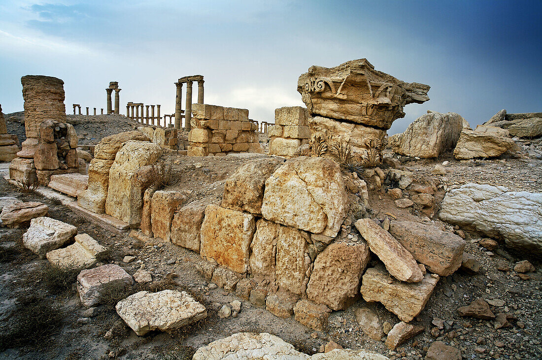 Ruins of the old Greco-roman city of Palmyra,  Syria