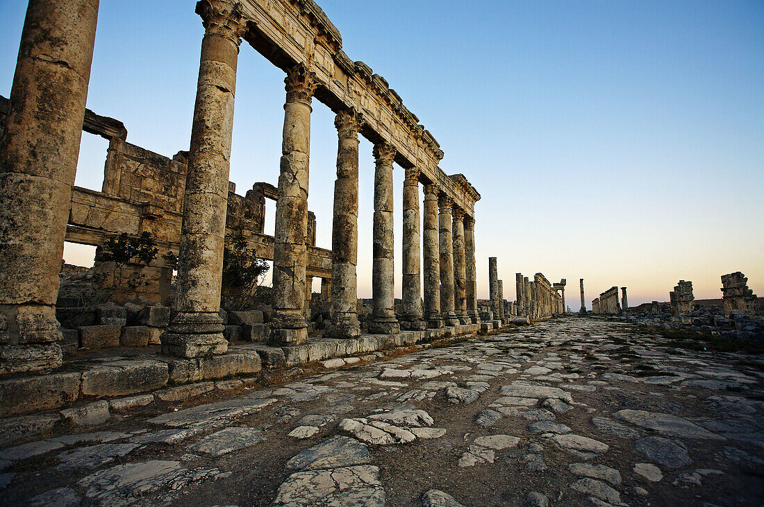 Ruins of the ancient Roman city of Apame,  Syria