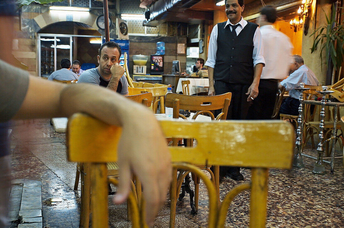 Coffee shop in central Damascus,  Syria