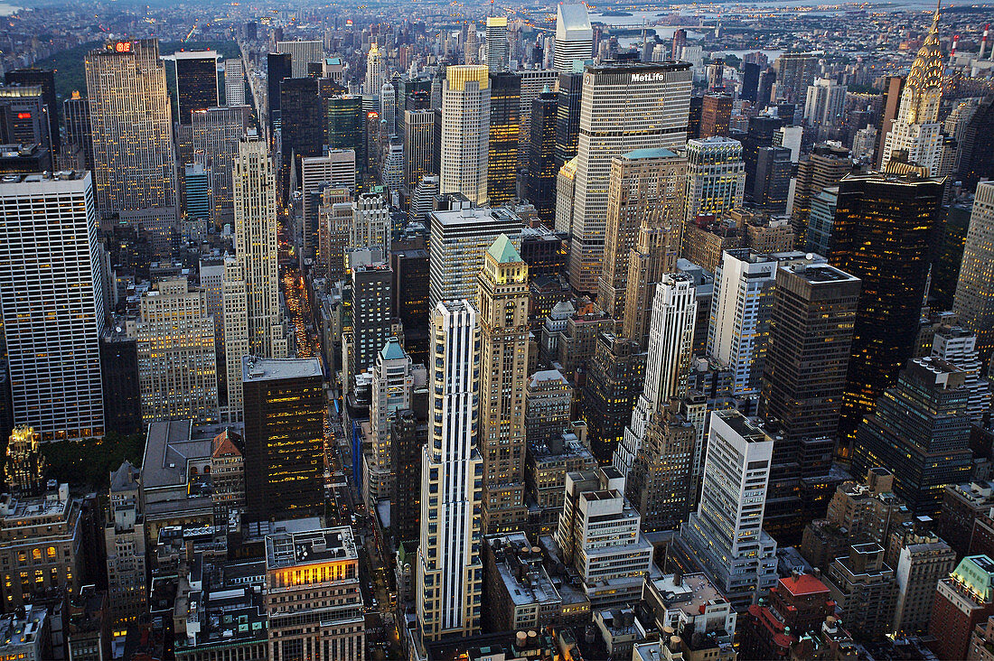 Midtown,  from the top of the Empire State Building,  Manhattan,  New York City. USA