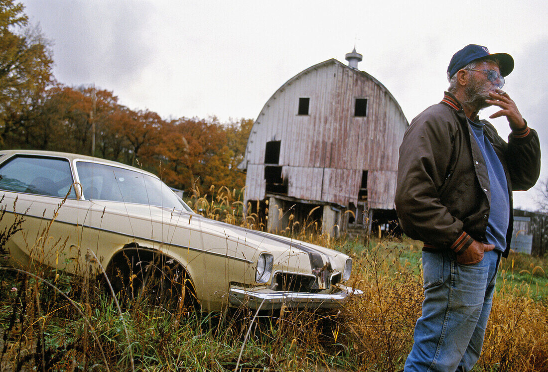 Man on his farm,  Fountain,  Minnesota,  USA