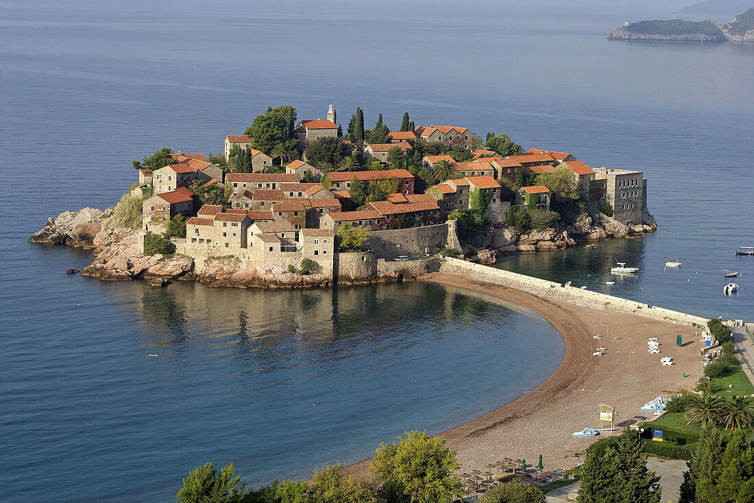 Sveti Stefan Peninsula, hotel complex, Adriatic coast, Montenegro