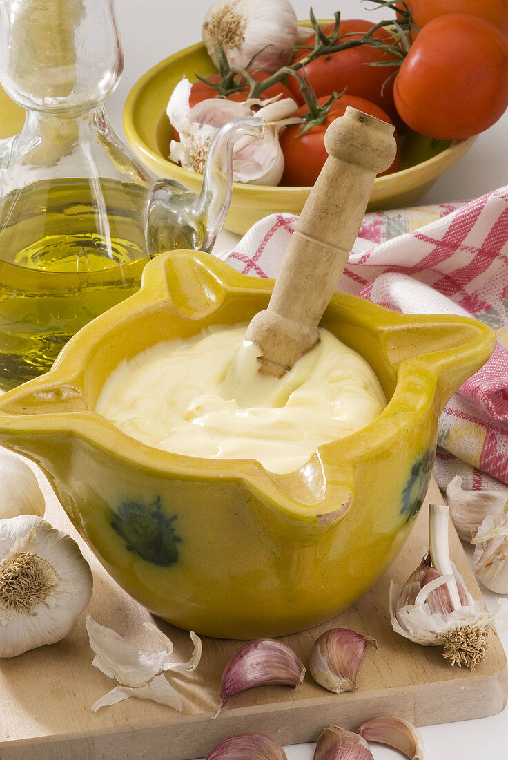Spanish Cuisine Alioli Garlic mayonnaise