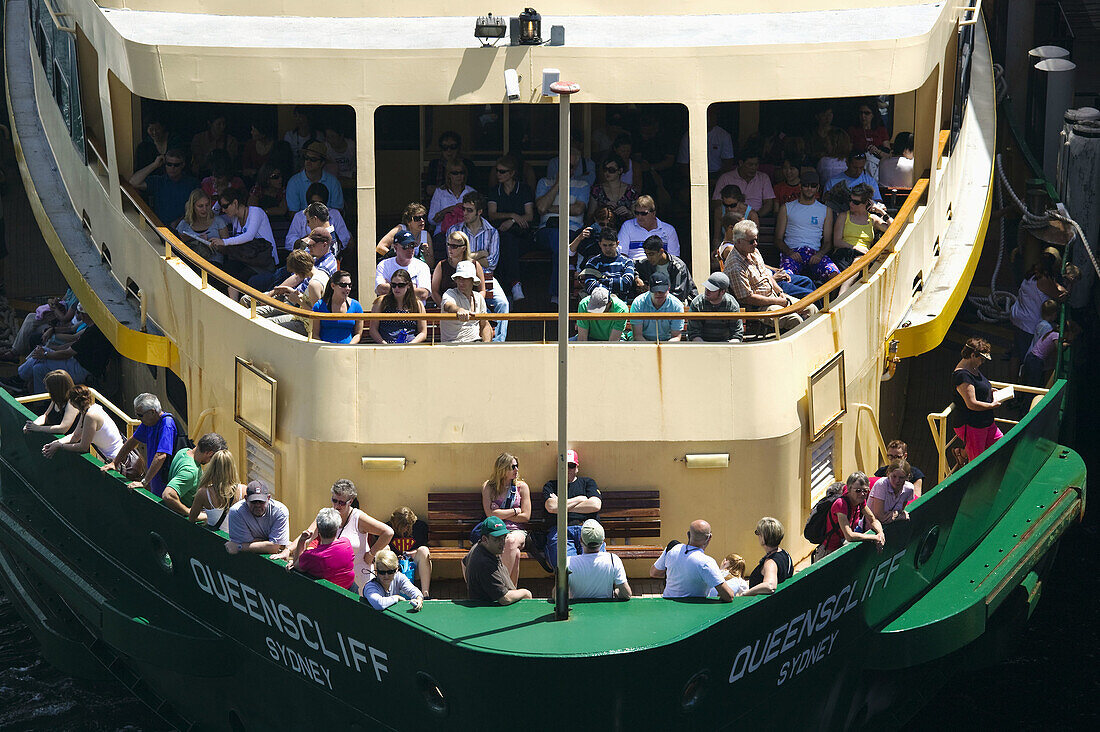 AUSTRALIA - New South Wales (NSW) - Sydney: Overhead view of Sydney Harbour Ferries at Circular Quay