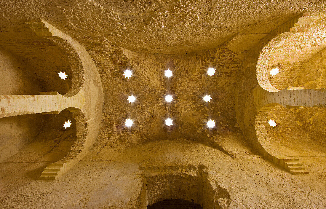 Arab baths in the Alcazar,  Jerez de la Frontera. Cadiz province,  Andalucia,  Spain