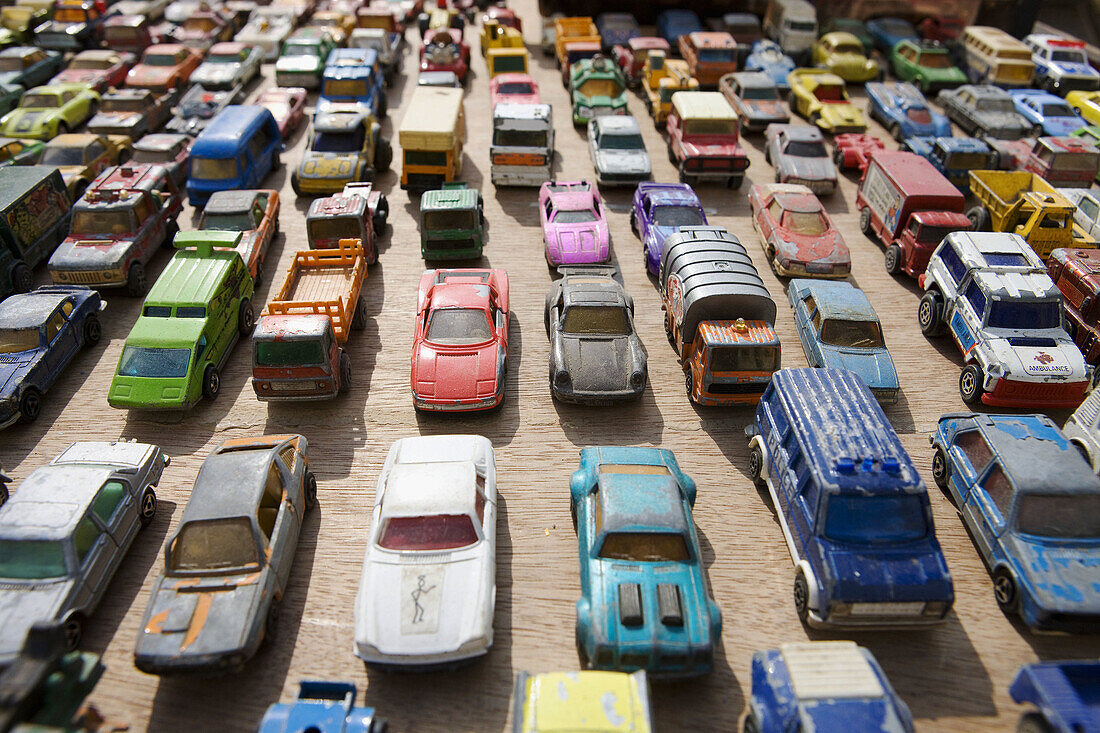 Toy cars in a traffic jam,  France