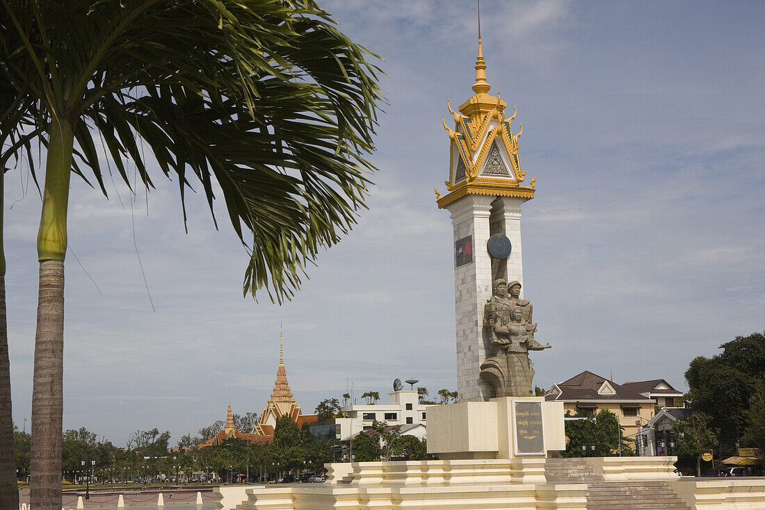 Cambodia-Vietnam Monument at Hu Sen Park, Phnom Penh, Cambodia, Asia
