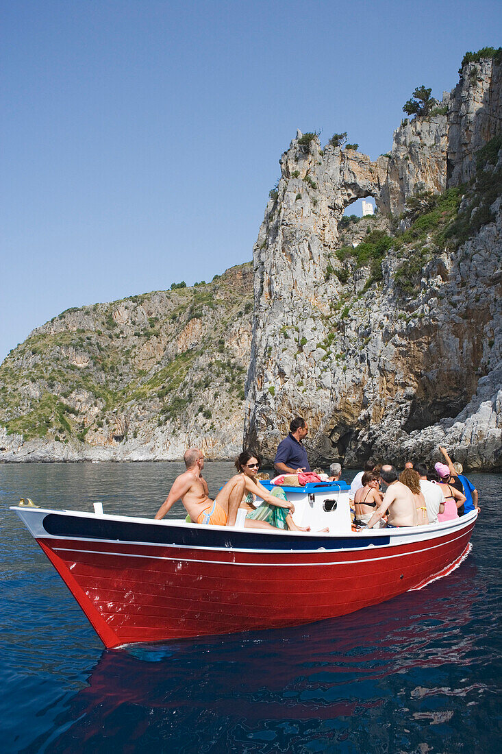 Boat excursion on Cape Palinuro, Cilento, Campania, Italy