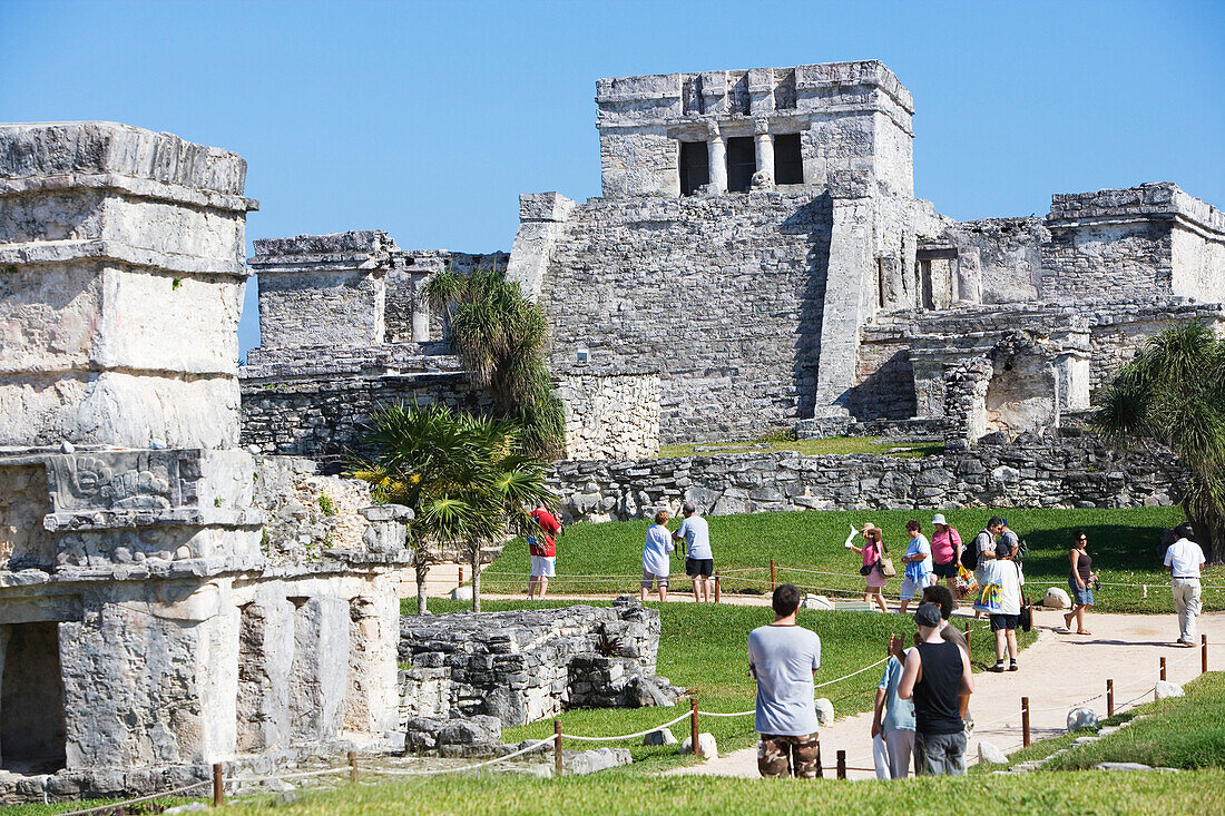 Maya-Tempelruine von Tulum, Bundesstaat Quintana Roo, Halbinsel Yucatan, Mexiko