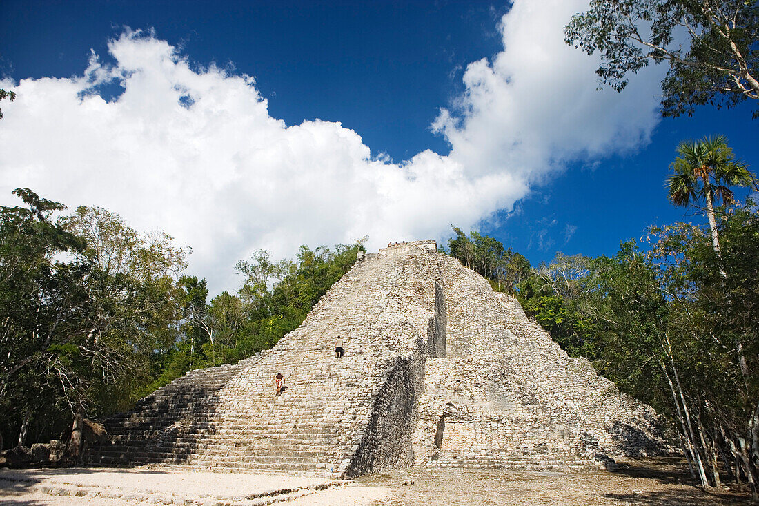 Nohoch Mul Pyramide der Maya Tempelanlage in Coba, Bundesstaat Quintana Roo, Halbinsel Yucatan, Mexiko
