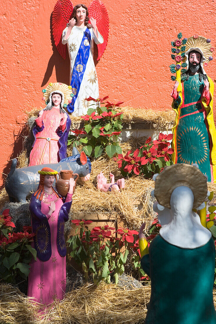 Weihnachtskrippe in einem Innenhof des Nationalpalasts von Mexiko Stadt, Bundesstaat Mexiko, Mexiko