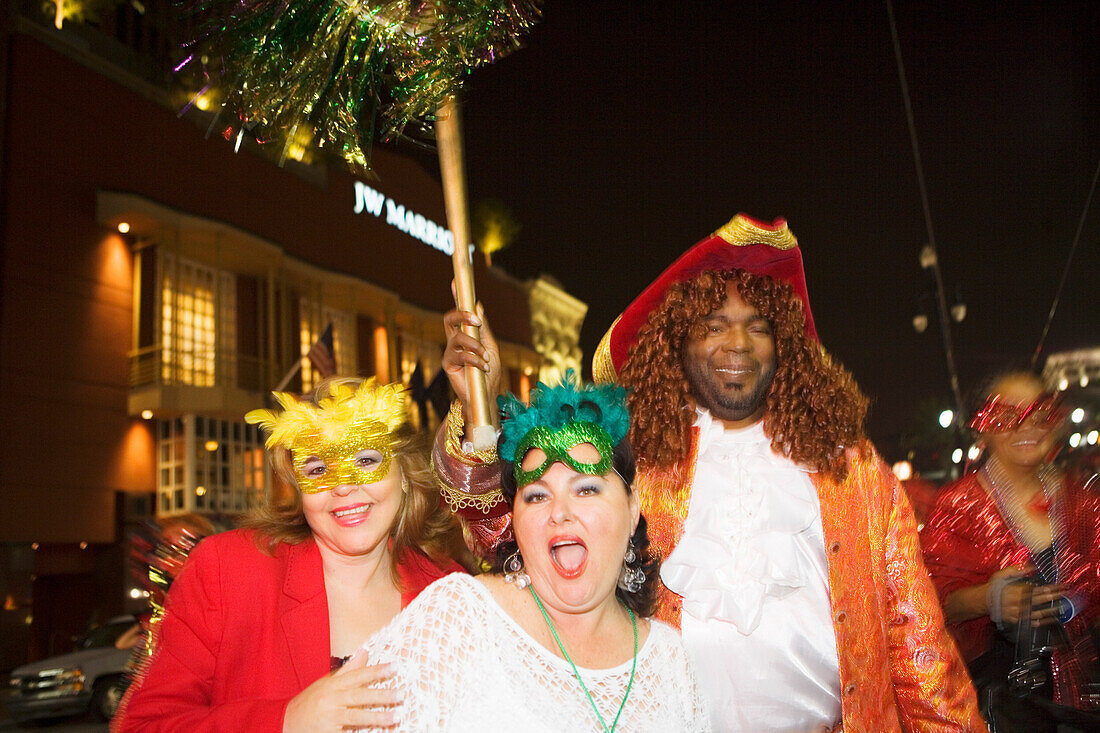 Mardi Gras Parade in the French Quarter, New Orleans, Louisiana, USA