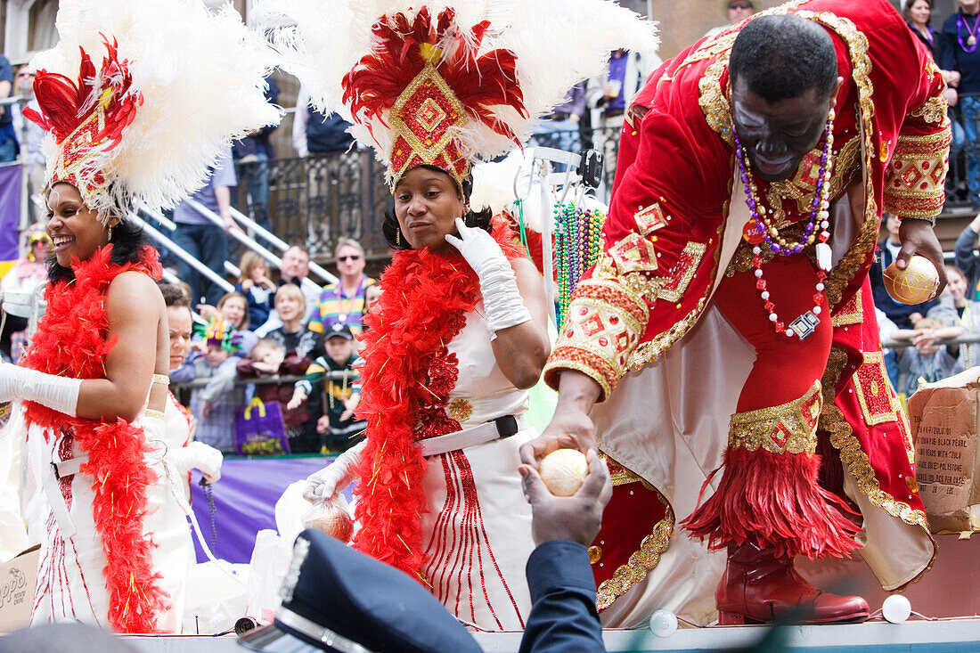Carnival Parade on Mardi Gras, French Quarter, New Orleans, Louisiana, USA