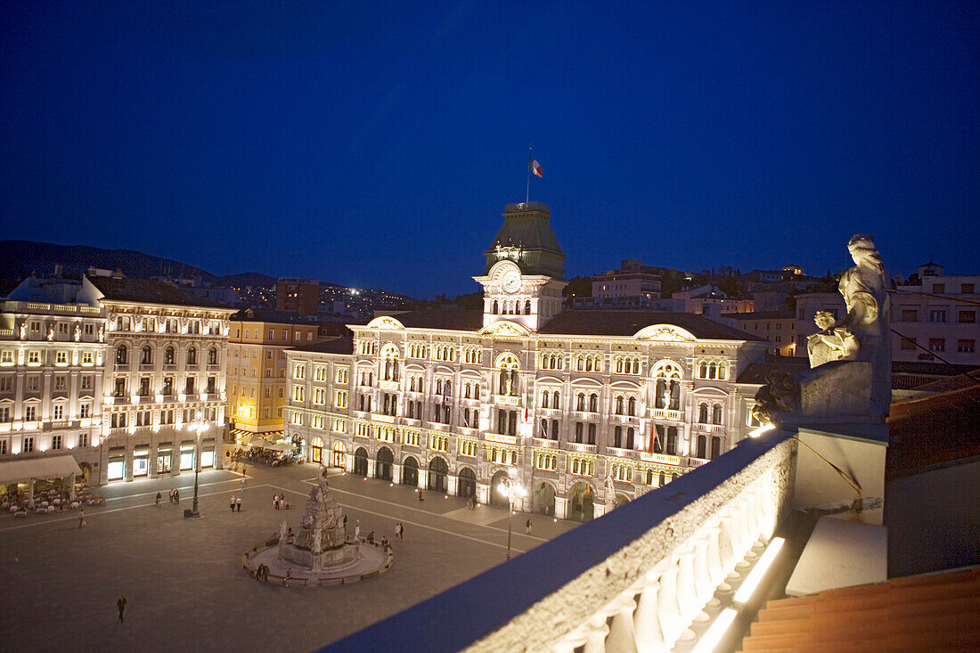 Piazza dell'Unita d'Italia and the city hall, Trieste, Friuli-Venezia Giulia, Upper Italy, Italy