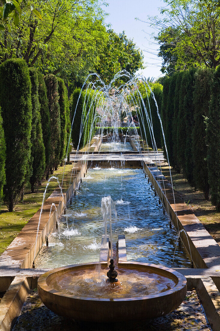 Fountain at the park S'Hort del Rei at Palma, Mallorca, Spain, Europe