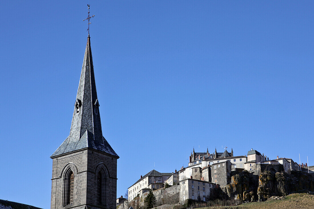 Sainte Christine Church And The High Town Of Saint-Flour, Cantal (15), Auvergne, France