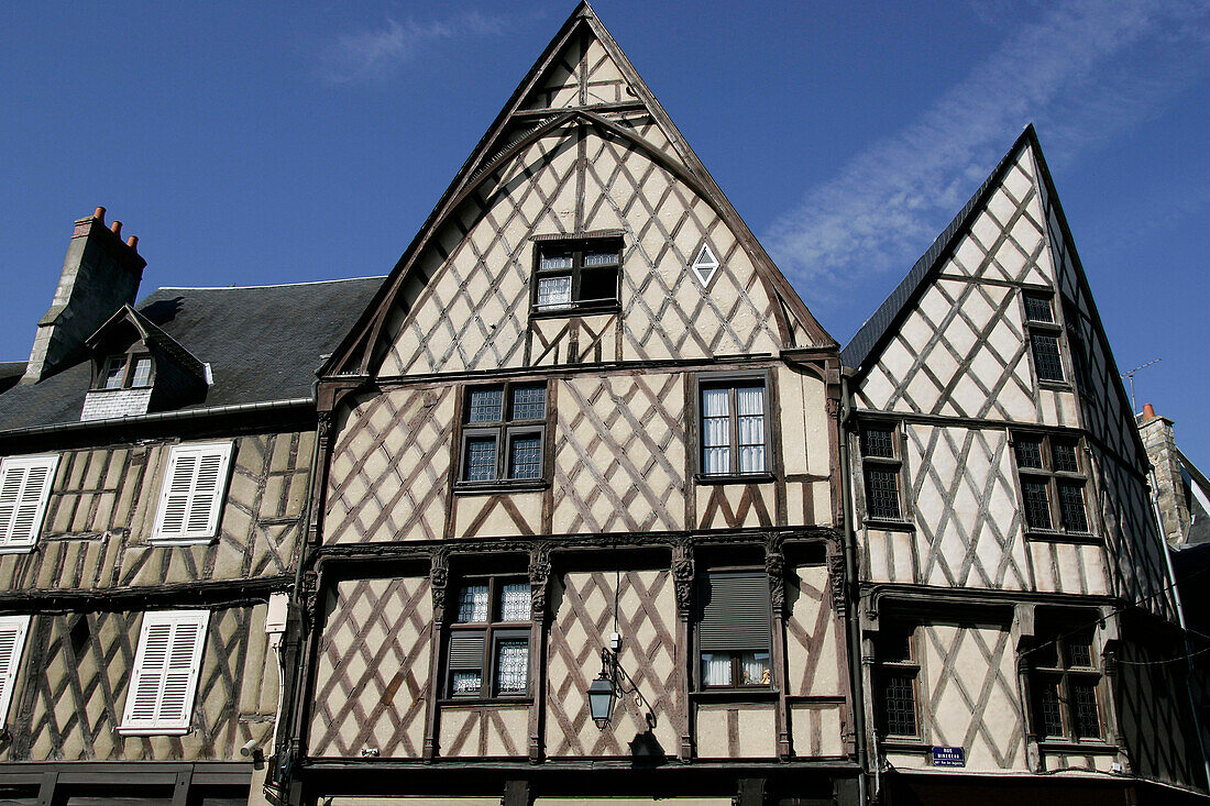 Timbered Houses, Place Gordaine, Bourges, Cher (18), France