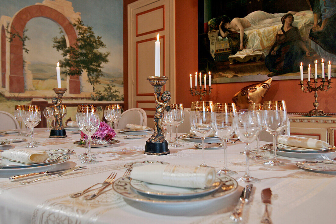 The Dining Room, The 'Bienvenue Au Chateau' Network, Chateau De Marsalin, Vert-En-Drouais, Eure-Et-Loir (28), France