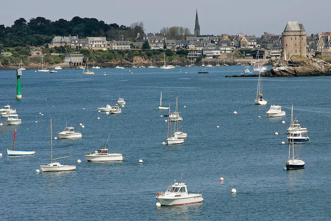 Town Of Saint-Malo Seen From The Rance Dam, Ille-Et-Vilaine (35), France