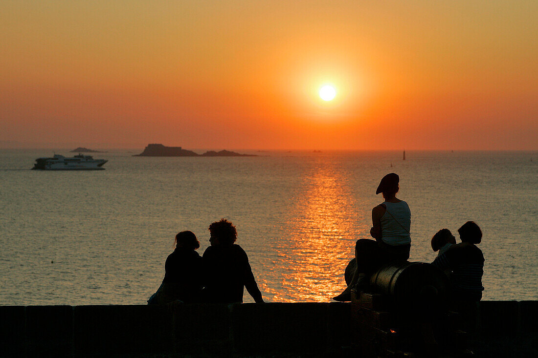 Sunset, View From The Bastion Of The Hollande, Saint-Malo, Ille-Et-Vilaine (35), France