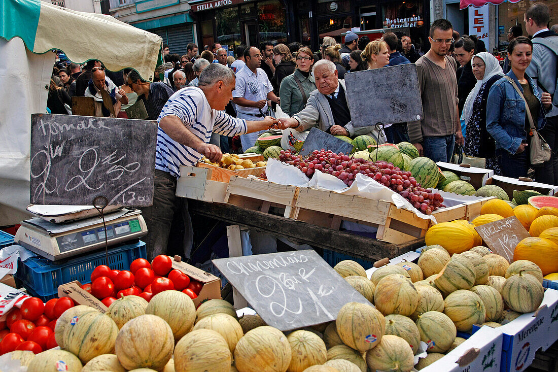 The Big Market In The Popular Neighbourhood Of Wazemmes, Lille, Nord (59), France