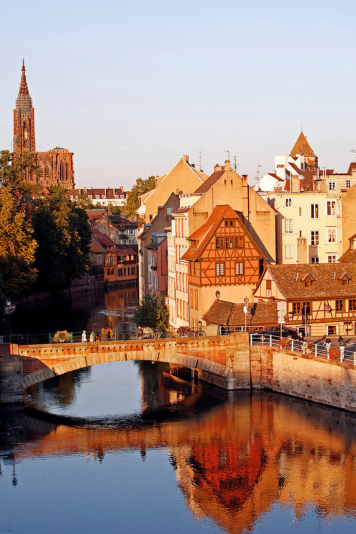 Ponts Couverts (Covered Bridge) And Cathedral, Strasbourg, Bas Rhin (67), Alsace, France, Europe