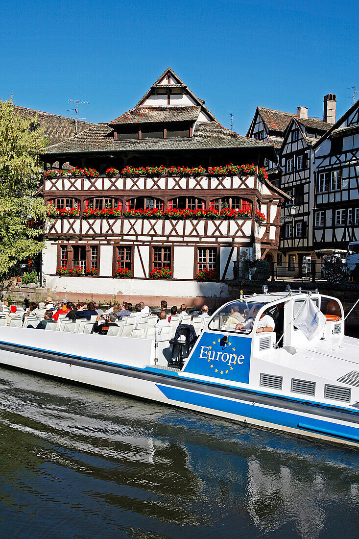 Maison Des Tanneurs (Tanners' House), Boat Ride On The Ill, Petite France Quarter, Strasbourg, Bas-Rhin (67)
