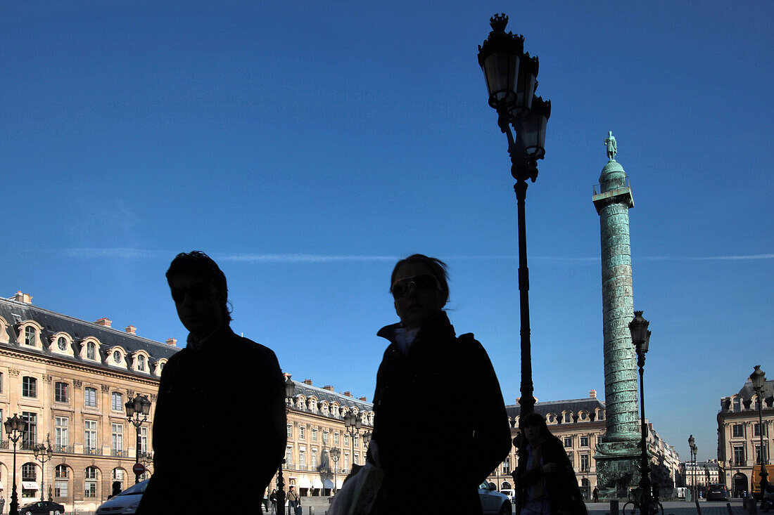 Column And The Place Vendome, Paris, 1St Arrondissement, France, Europe