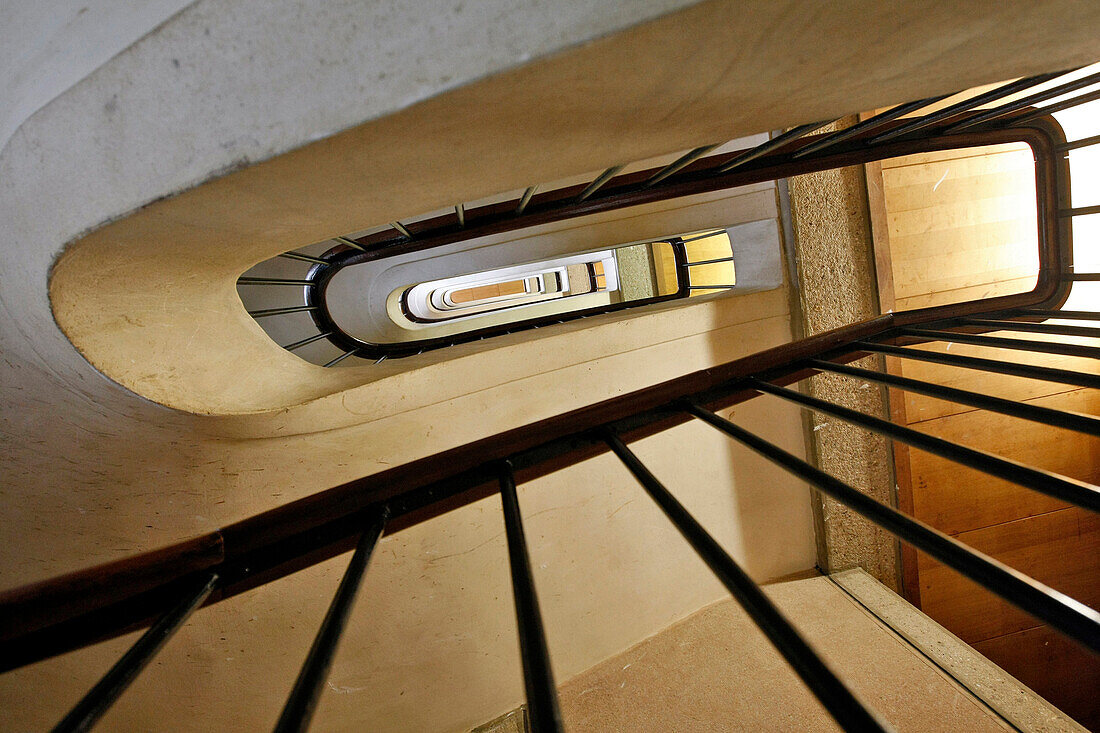 Stairwell In An Apartment Building, The Architecture Of Auguste Perret, Classed As World Heritage By Unesco, Le Havre, Seine-Maritime (76), Normandy, France