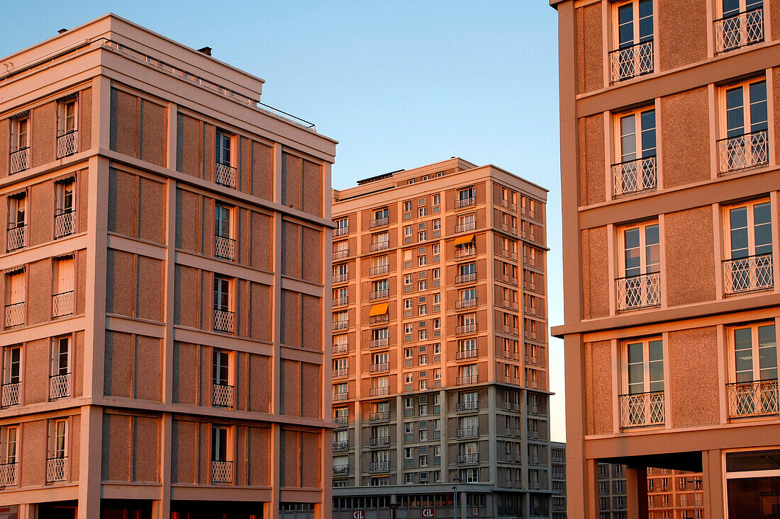 Apartment Buildings, Architecture By Auguste Perret Listed As World Heritage By Unesco, Le Havre, Seine-Maritime (76), Normandy, France
