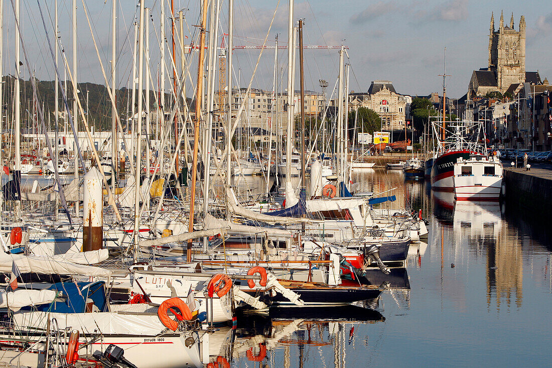 The Marina And Church Of Fecamp, Seine-Maritime (76), Normandy, France