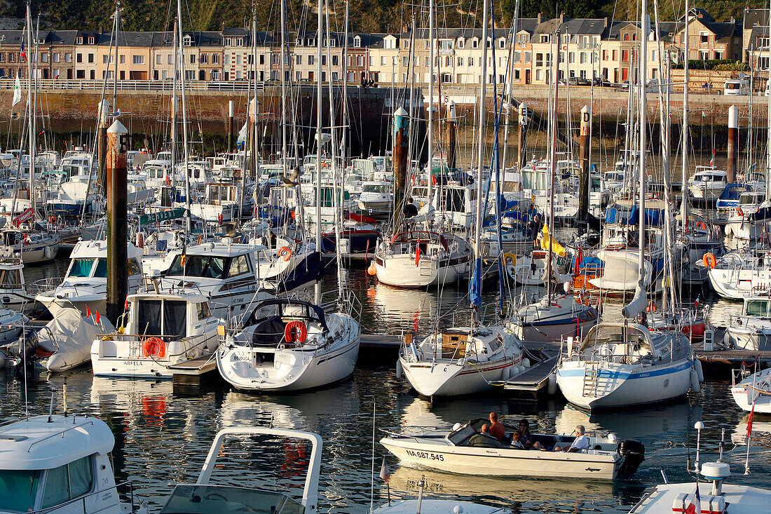 Fishermen'S Houses In Front Of The Marina Of Fecamp, Seine-Maritime (76), Normandy, France