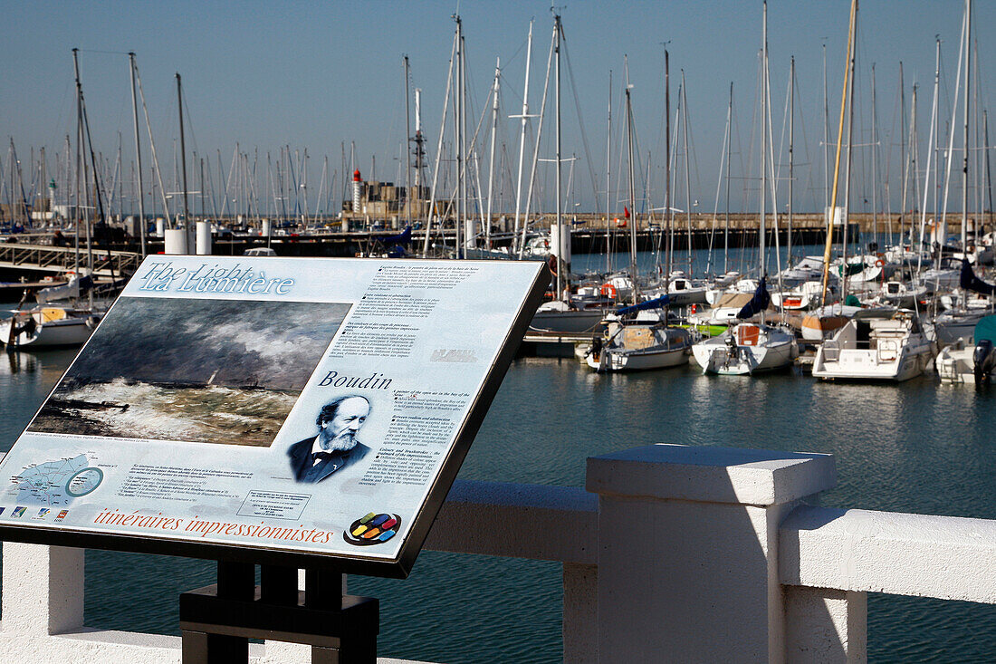 Impressionist Itineraries, Painting By Boudin Exhibited In Front Of The Fishing Port, Le Havre, Seine-Maritime (76), Normandy, France
