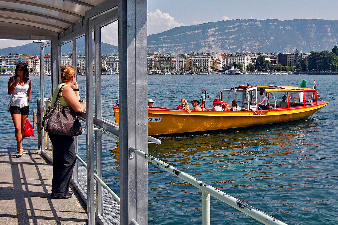 Taxi Boat On Lake Geneva, Geneva, Switzerland