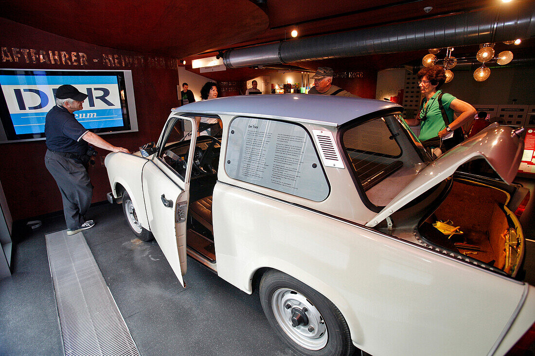 Driving Simulator Of A Trabant, Ddr Museum, Devoted To The Daily Life Of Ex-East Berliners: From Vacations On The Baltic To The Housewife'S String Bag, Without Forgetting The Stasi'S Phone Tapping System, Berlin, Allemagne