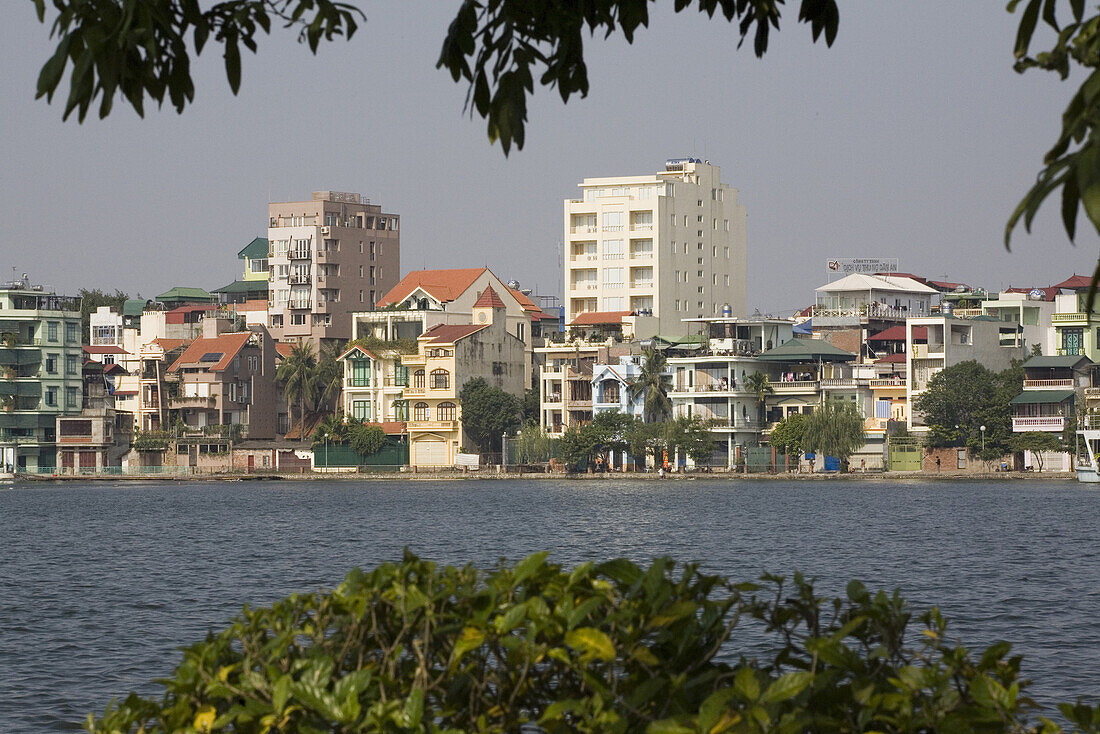 Residential area at the Ho Tay Lake at Hanoi, Ha Noi Province, Vietnam, Asia
