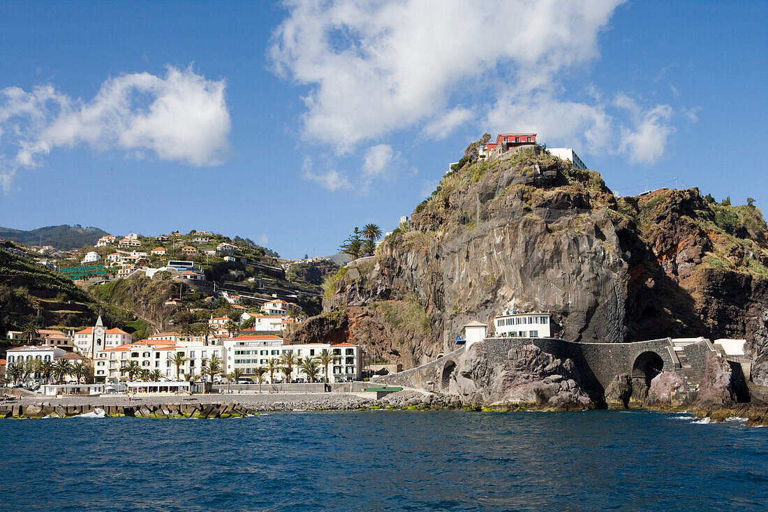 Sea view of town, Ponta do Sol, Madeira, Portugal