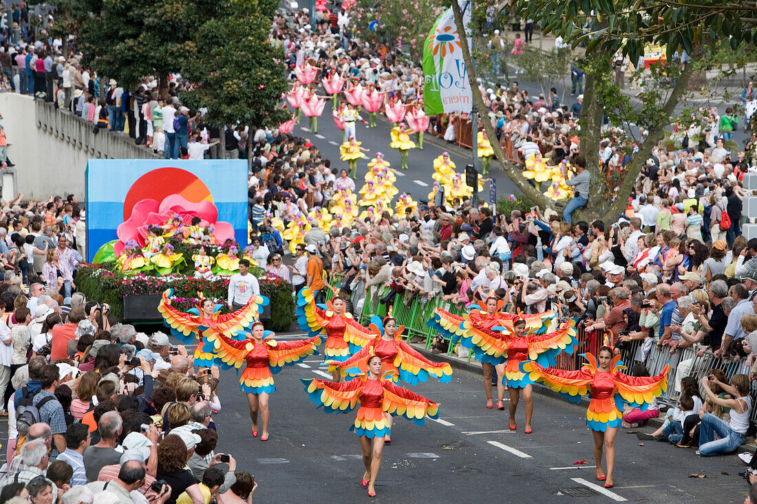 Parade zum alljährlich stattfindenden Madeira Blumenfest, Funchal, Madeira, Portugal