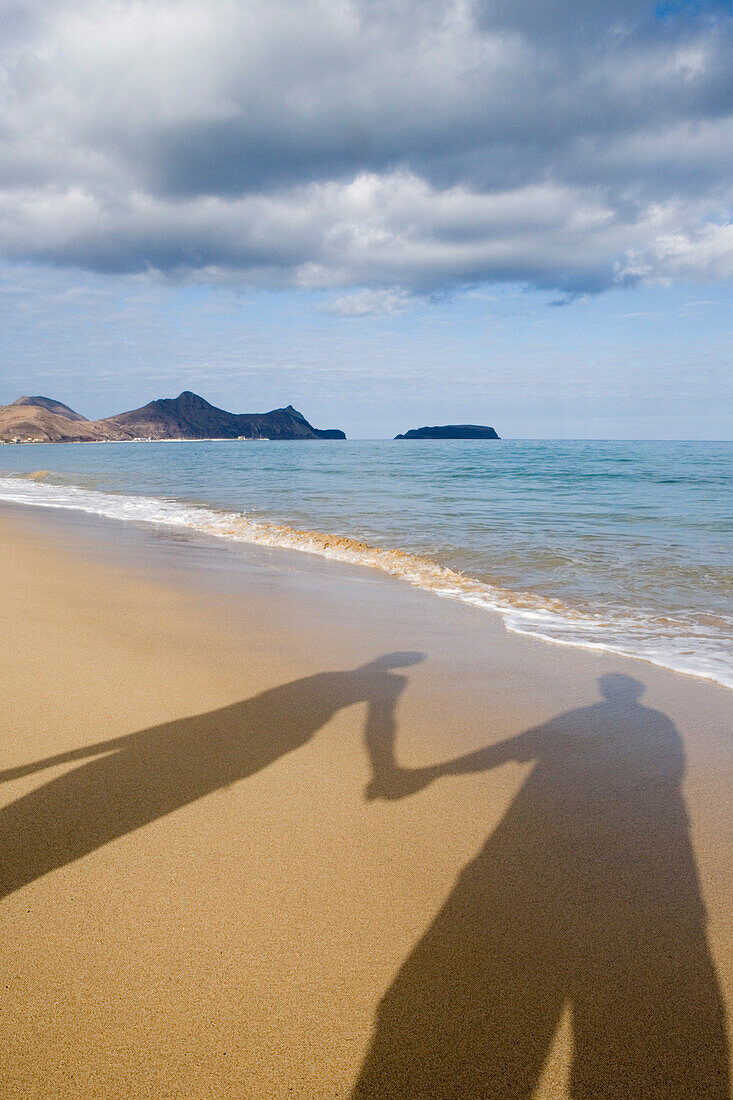 I Wanna Hold Your Hand, Shadow of couple holding hands on the beach, Porto Santo, near Madeira, Portugal
