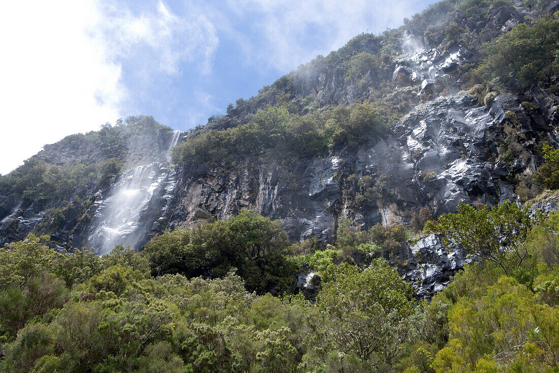 Waterfalls at Encumeada Pass, Encumeada Pass, Madeira, Portugal