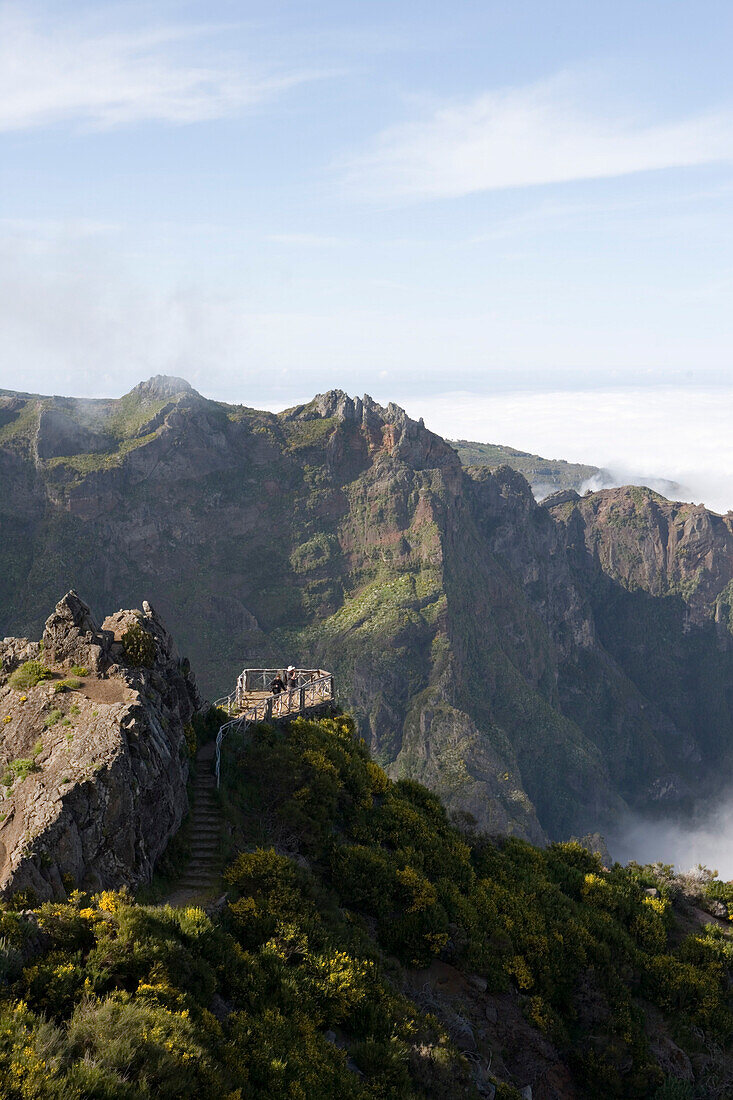 View from track between Pico do Arieiro and Pico Ruivo Mountains, Pico do Arieiro, Madeira, Portugal