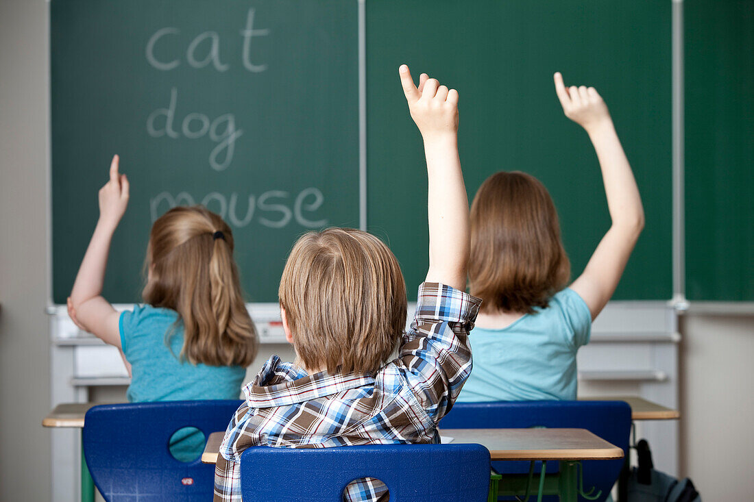 Pupils in classroom, Hamburg, Germany