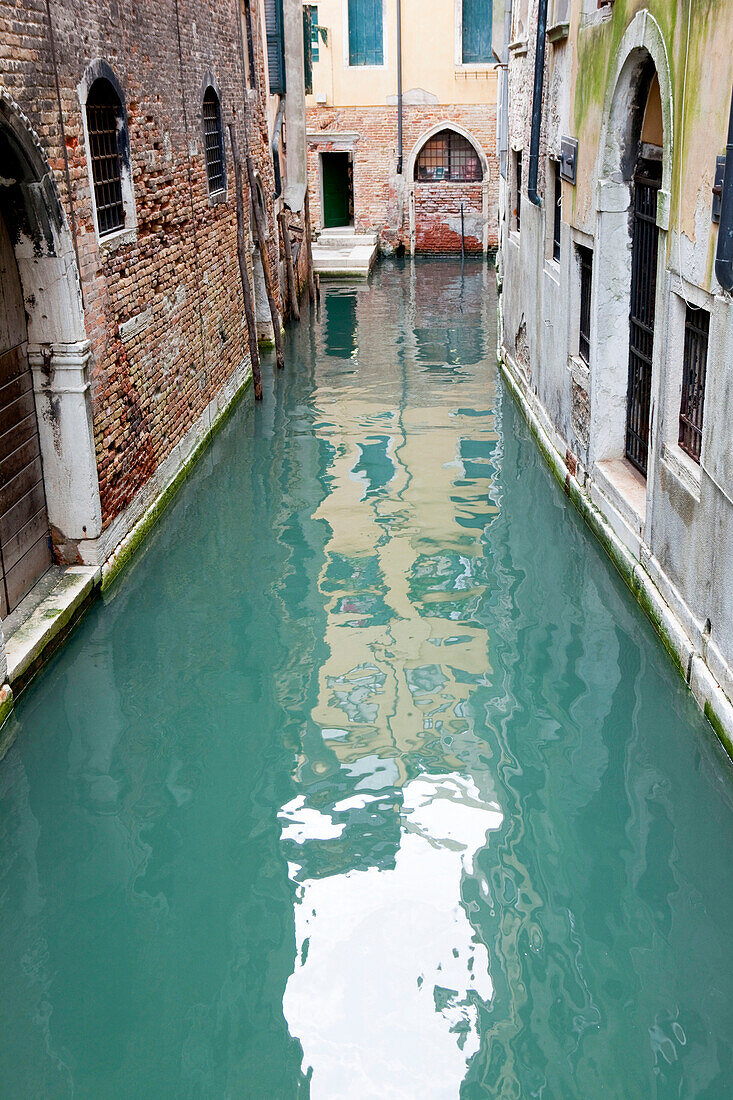 View at a deserted side canal, Venice, Veneto, Italy, Europe